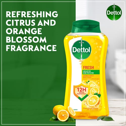 جل استحمام ديتول برائحة الحمضيات وزهر البرتقال المنعشة، 500مل