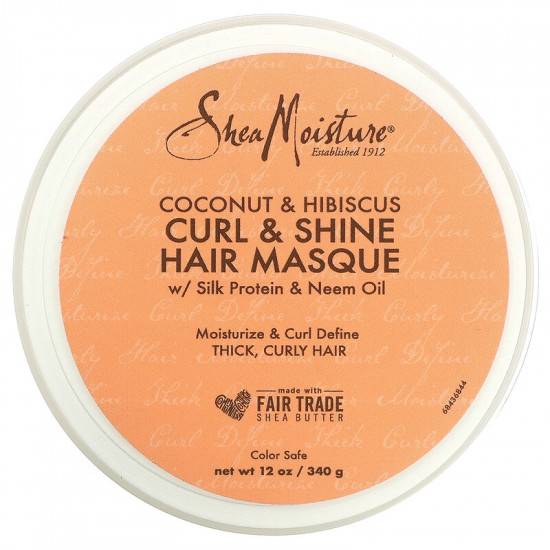 قناع للشعر المجعد وإضفاء اللمعان مع بروتين الحرير وزيت النيم، جوز الهند والكركديه من شيا مويستر - 340 جم قناع للشعر المجعد وإضفاء اللمعان مع بروتين الحرير وزيت النيم، جوز الهند والكركديه من شيا مويستر - 340 جم