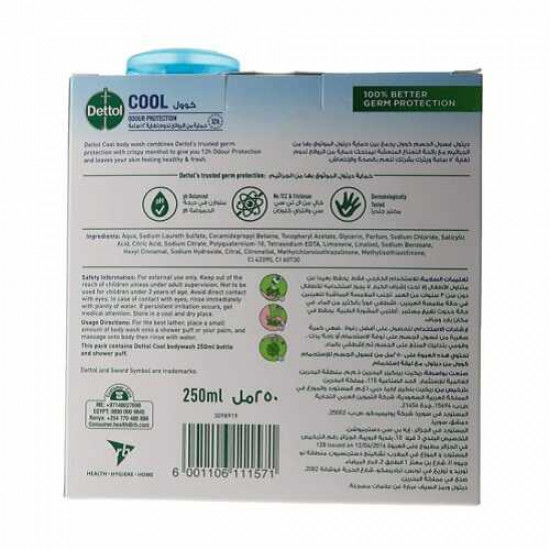 غسول الجسم كوول من ديتول مع ليفة - 250مل غسول الجسم كوول من ديتول مع ليفة - 250مل
