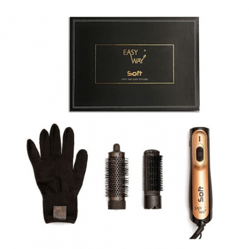 مجموعة مصفف الشعر سوفت من ايزي واي - اسود وذهبي مجموعة مصفف الشعر سوفت من ايزي واي - اسود وذهبي