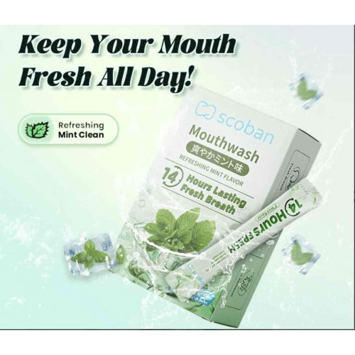 غسول الفم سكوبان بنكهة النعناع المنعشة – 10مل × 10عبوة