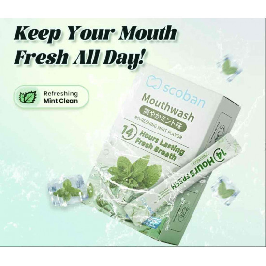 غسول الفم سكوبان بنكهة النعناع المنعشة – 10مل × 10عبوة