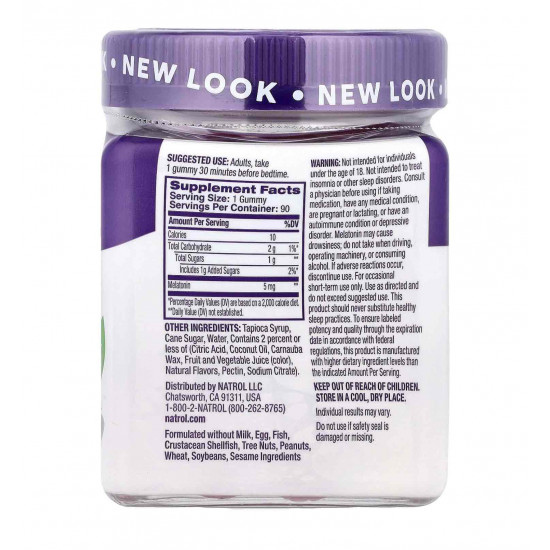 ميلاتونين للنوم بنكهة الفراولة من ناترول 5 ملجم، 90 علكة