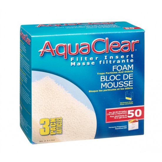 أسفنج جودة عالية 3 قطع - AquaClear Foam Filter Insert أسفنج جودة عالية 3 قطع - AquaClear Foam Filter Insert