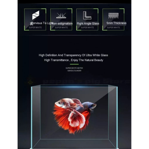 حوض زجاجي سوبر كلير حجم 120x50x50 سم حوض زجاجي سوبر كلير حجم 120x50x50 سم