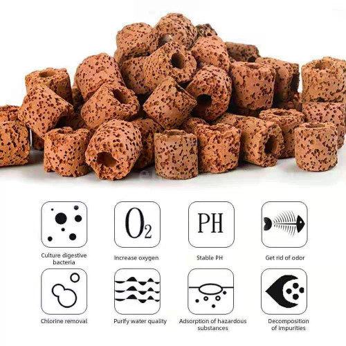 سيراميك أسطواني مصنوعة من الصخور البركانية 500 جرام - Bacteria breathing ring red