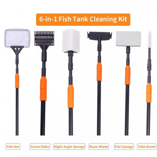 مجموعة الصيانة 6 في 1 - full aquarium cleaner مجموعة الصيانة 6 في 1 - full aquarium cleaner