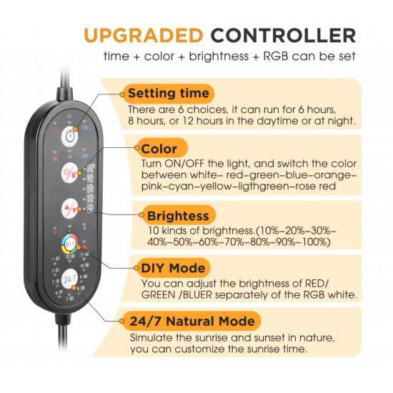 إضاءة LED WRGB مع أستاند بحجم 90 سم -  Fullgain