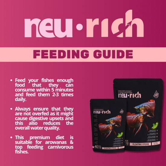 غذاء لأسماك الأروانا حجم وسط وكبير - Neu Rich Arowana Fish Food غذاء لأسماك الأروانا حجم وسط وكبير - Neu Rich Arowana Fish Food