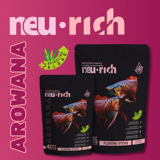 غذاء لأسماك الأروانا حجم وسط وكبير - Neu Rich Arowana Fish Food غذاء لأسماك الأروانا حجم وسط وكبير - Neu Rich Arowana Fish Food