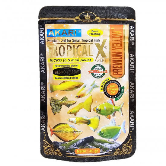 غذاء الأسماك الصغيرة للمحترفين وتقليل الإجهاد - Akari tropical X YELLOW غذاء الأسماك الصغيرة للمحترفين وتقليل الإجهاد - Akari tropical X YELLOW