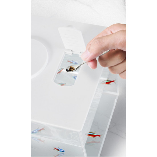 حوض إكريلك كيوت لأسماك الفايتر مع الفلتر والإضاءة أبيض - MINI aquarium حوض إكريلك كيوت لأسماك الفايتر مع الفلتر والإضاءة أبيض - MINI aquarium