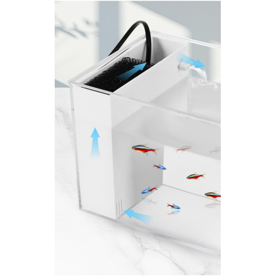 حوض إكريلك كيوت لأسماك الفايتر مع الفلتر والإضاءة أبيض - MINI aquarium حوض إكريلك كيوت لأسماك الفايتر مع الفلتر والإضاءة أبيض - MINI aquarium