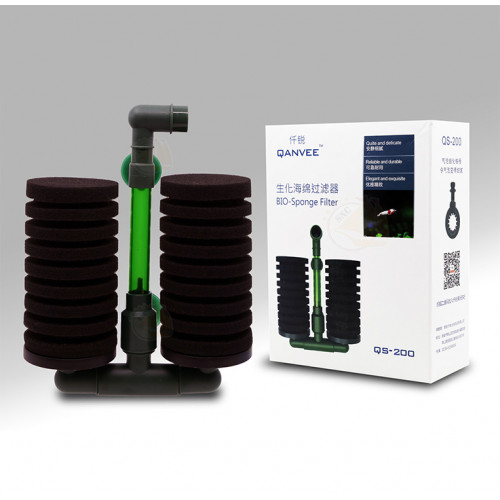 فلتر إسفنجي بحجم وسط وكبير - QANVEE QS SpongeBio media Filter فلتر إسفنجي بحجم وسط وكبير - QANVEE QS SpongeBio media Filter