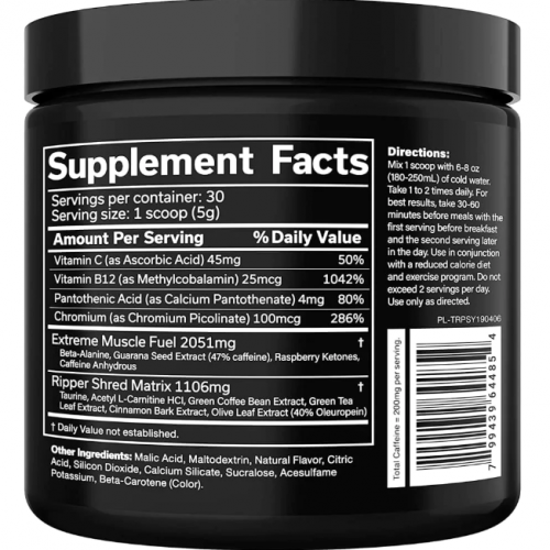     جي إن إكس سبورتس، ذا ريبر حارق الدهون، نكهة التوت الازرق، 150 جم (30 حصة)