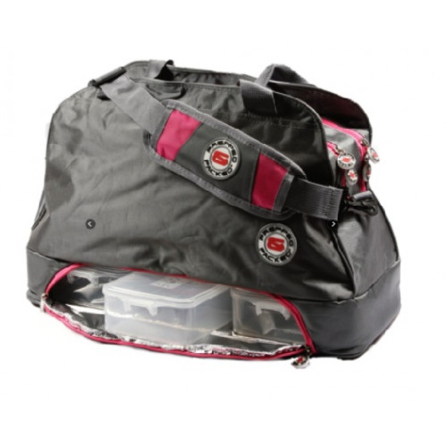 شنطة حفظ طعام 3 اللون رمادي مع وردي شنطة حفظ طعام 3 اللون رمادي مع وردي