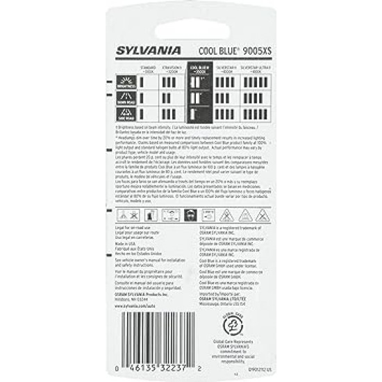 سيلفانيا اوسرام كول بلو لمبة مصباح أمامي 9005 باللون الازرق 12V 8V 65W High Beam سيلفانيا اوسرام كول بلو لمبة مصباح أمامي 9005 باللون الازرق 12V 8V 65W High Beam