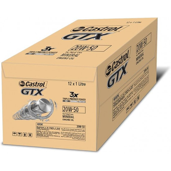 كاسترول جي تي اكس زيت محرك بنزين 20W50 كرتون 12 لتر كاسترول جي تي اكس زيت محرك بنزين 20W50 كرتون 12 لتر