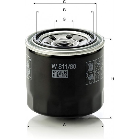 فلتر زيت مان W811/80