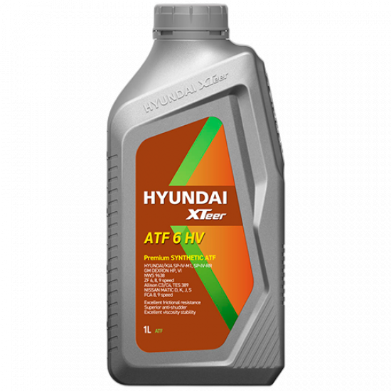 هيونداي اكستير زيت ناقل الحركة الأوتوماتيكي ATF-6 HV / Premium Synthetic هيونداي اكستير زيت ناقل الحركة الأوتوماتيكي ATF-6 HV / Premium Synthetic