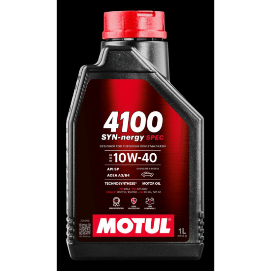 موتول زيت محرك 4100 سينيرجي MOTUL 4100 SYN-NERGY SPEC 10W40 API SP 1LITER موتول زيت محرك 4100 سينيرجي MOTUL 4100 SYN-NERGY SPEC 10W40 API SP 1LITER