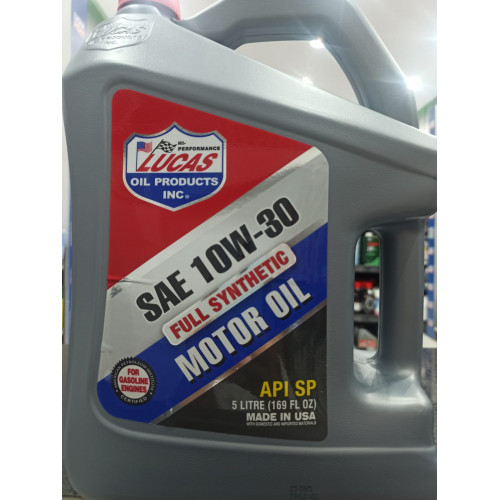 لوكاس  زيت محرك تخليقي كامل SAE 10W-30 - عبوة 5 لتر  لوكاس  زيت محرك تخليقي كامل SAE 10W-30 - عبوة 5 لتر