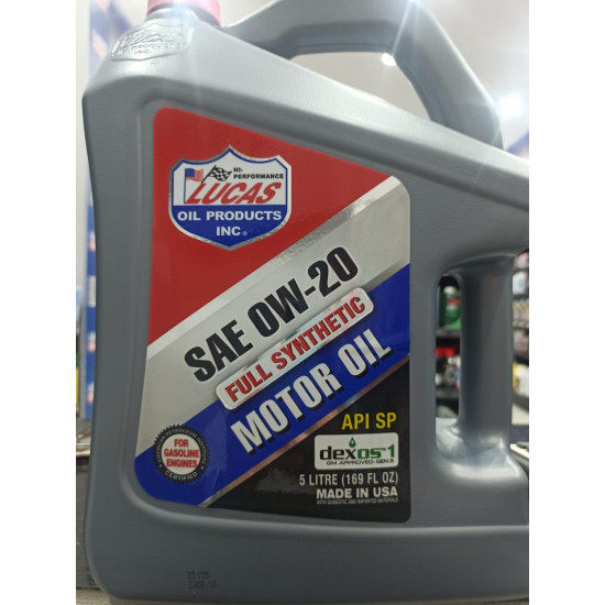لوكاس زيت محرك 0W20 الاصطناعي بالكامل - أداء فائق للمحركات الحديثة 5 لتر لوكاس زيت محرك 0W20 الاصطناعي بالكامل - أداء فائق للمحركات الحديثة 5 لتر