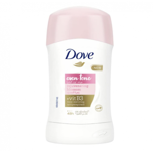 ستيك مزيل العرق ايفن تون المضاد للتعرق من دوف، يعيد البشرة تحت الابط الى لونها الطبيعي، ويجدد الزهور، لحماية 48 ساعة من العرق والرائحة، 40 غرام  ستيك مزيل العرق ايفن تون المضاد للتعرق من دوف، يعيد البشرة تحت الابط الى لونها الطبيعي، ويجدد الزهور، لحماية 48 ساعة من العرق والرائحة، 40 غرام