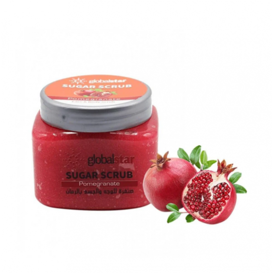 جلوبال ستار صنفرة سكر للوجه والجسم بالرمان - 600 جم جلوبال ستار صنفرة سكر للوجه والجسم بالرمان - 600 جم