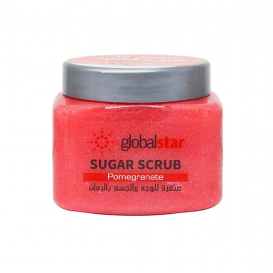جلوبال ستار صنفرة سكر للوجه والجسم بالرمان - 600 جم جلوبال ستار صنفرة سكر للوجه والجسم بالرمان - 600 جم