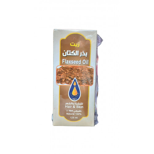 زيت بذر الكتان 125 ملي للبشره والشعر من معاصر الاحلام للزيوت 