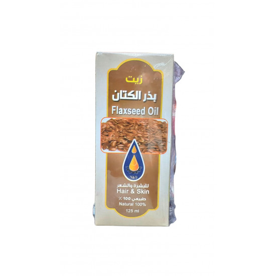 زيت بذر الكتان 125 ملي للبشره والشعر من معاصر الاحلام للزيوت 