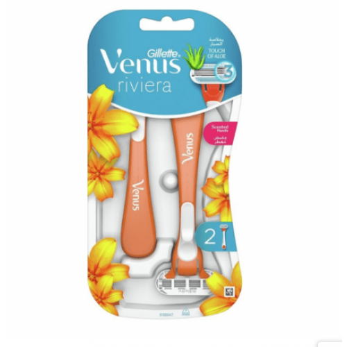 AI38 | جيليت أداة حلاقة فينوس كمفورت ريفييرا - 2قطعة بخلاصة الصبار/مقبض معطر