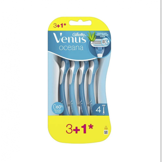 جيليت فينوس أوشيانا ماكينة حلاقة نسائية 3 شفرات -4 حبة جيليت فينوس أوشيانا ماكينة حلاقة نسائية 3 شفرات -4 حبة