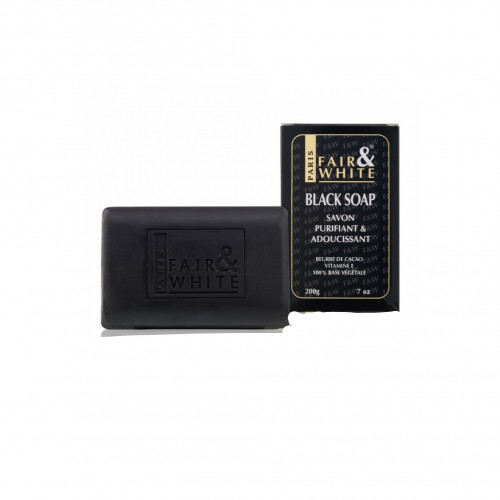 صابونة الفحم المنشط السوداء لتطهير وتنشيط البشرة من فير اند وايت - 200 جرام صابونة الفحم المنشط السوداء لتطهير وتنشيط البشرة من فير اند وايت - 200 جرام