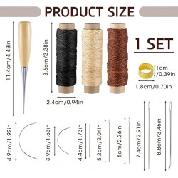 طقم خيوط الجلود مع ابر