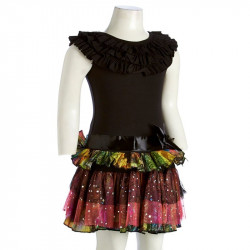 فستان اسود مطرز من الأسفل