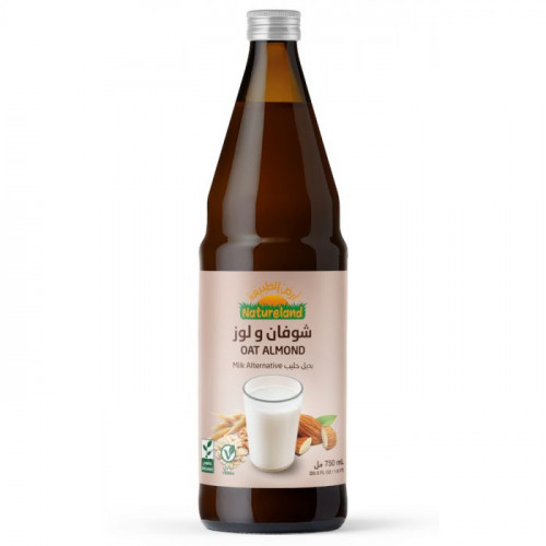 حليب شوفان ولوز عضوي 750مل  أرض الطبيعة