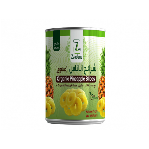 شرائح اناناس مع العصير 400جم عضوي شرائح اناناس مع العصير 400جم عضوي
