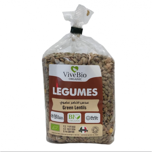 عدس اخضر عضوي 500 جرام - Vive Bio عدس اخضر عضوي 500 جرام - Vive Bio
