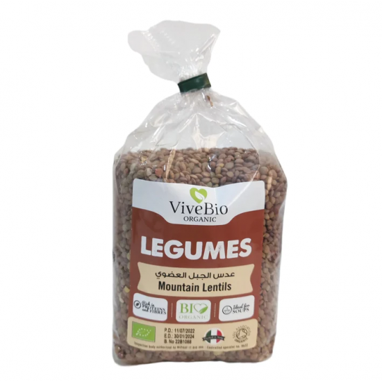 عدس جبلي عضوي 500جم ViveBio  عدس جبلي عضوي 500جم ViveBio