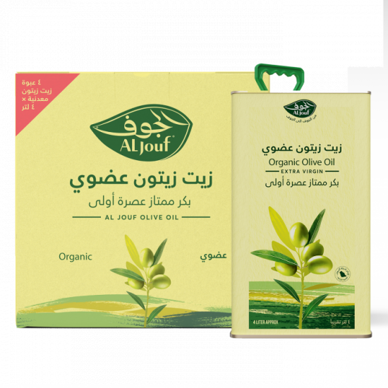 كرتون زيت زيتون الجوف عضوي بكر ممتاز "جالون" 4*4 لتر