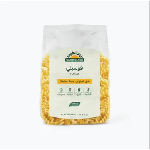 معكرونة فوسيلي (  من دقيق الذرة البيضاء) خالي من الجلوتين 250جم ارض الطبيعة  معكرونة فوسيلي (  من دقيق الذرة البيضاء) خالي من الجلوتين 250جم ارض الطبيعة