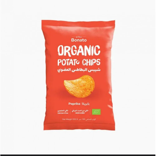 شيبس البطاطس العضوي بابريكا 100جم بوناتو  شيبس البطاطس العضوي بابريكا 100جم بوناتو