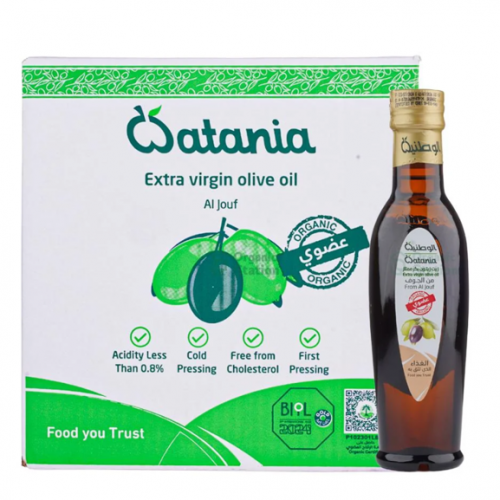 زيت زيتون عضوي الوطنية 250 مل * عدد 12علبه كرتون 