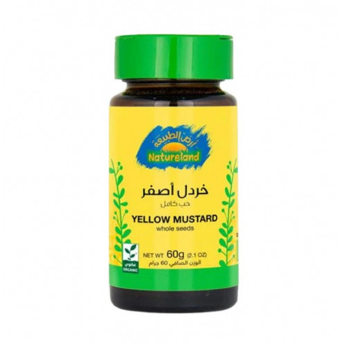 خردل اصفر مطحون عضوي 40جم ارض الطبيعة  خردل اصفر مطحون عضوي 40جم ارض الطبيعة