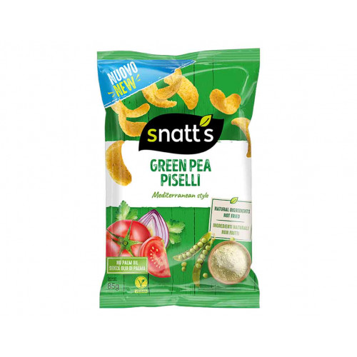 رقائق سناتس الخضراء بالبازلاء والبصل والطماطم  85 جرام، خالية من الغلوتين، نباتية   رقائق سناتس الخضراء بالبازلاء والبصل والطماطم  85 جرام، خالية من الغلوتين، نباتية