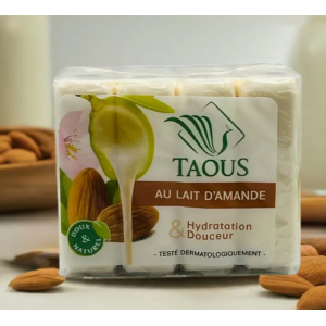 صابون الطاووس المغربي الطبيعي بحليب اللوز ترطيب ونعومه  4 حبات*120جم 