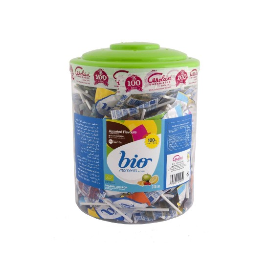 بيو مومينتس مصاصات بنكهات متنوعة عضوية- مسطحة - 200- خالية من الجلوتين.