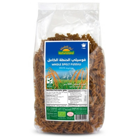 مكرونة بالحنطة الكاملة : فوسيلي 500 جم  عضوي  مكرونة بالحنطة الكاملة : فوسيلي 500 جم  عضوي